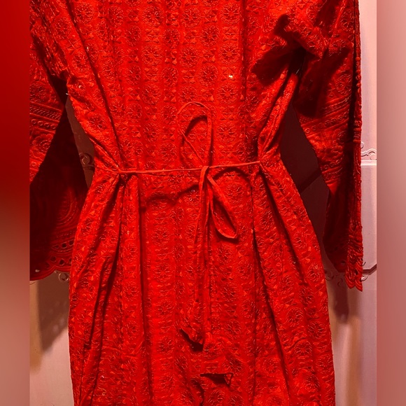 Brand new from India. Long red sequin dress US size 12 - Picture 13 of 16
